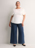 Responsible, Cape Flutter-Sleeve Silky Blouse with Self Sash