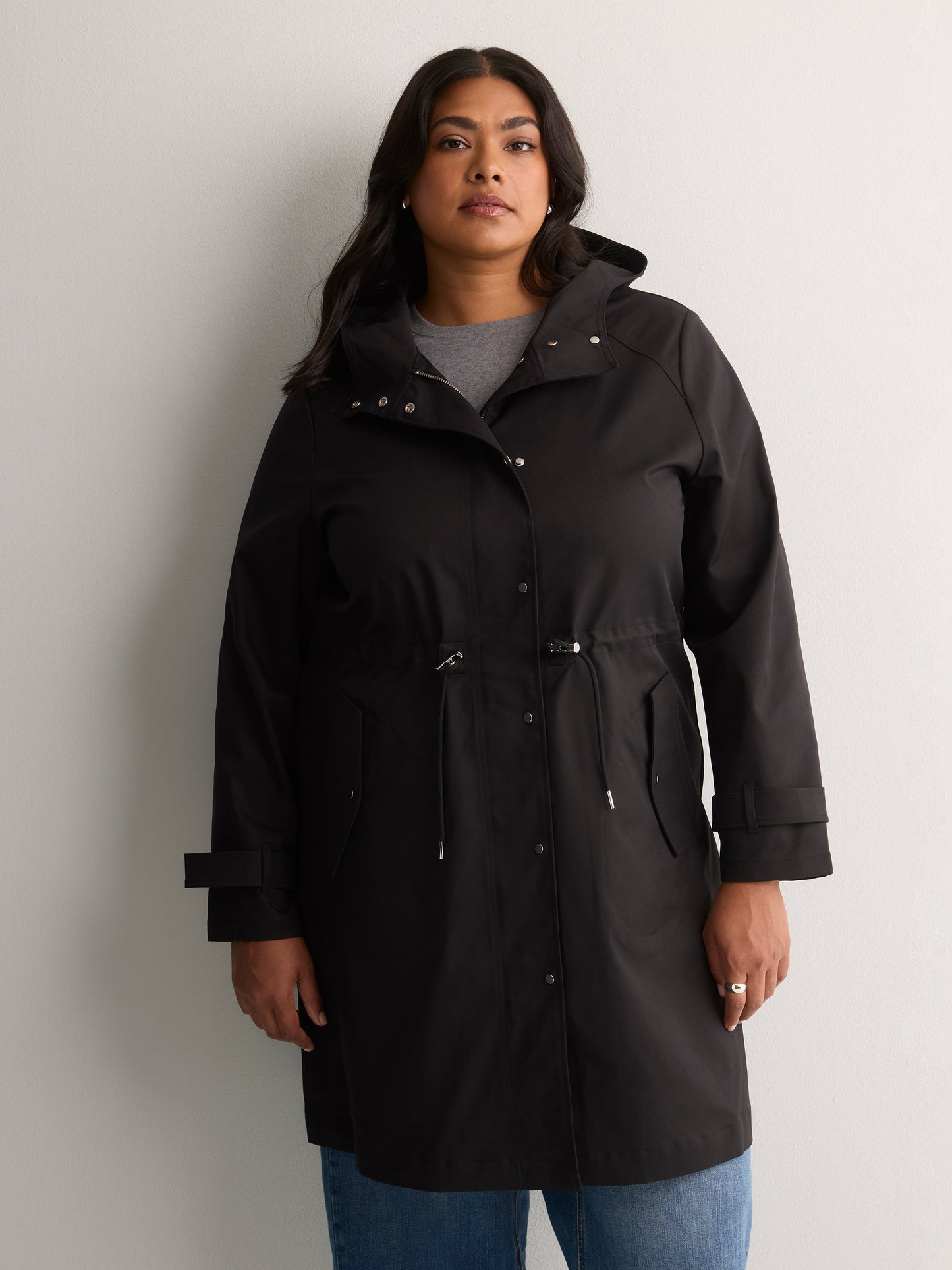 Long Hooded Rain Jacket