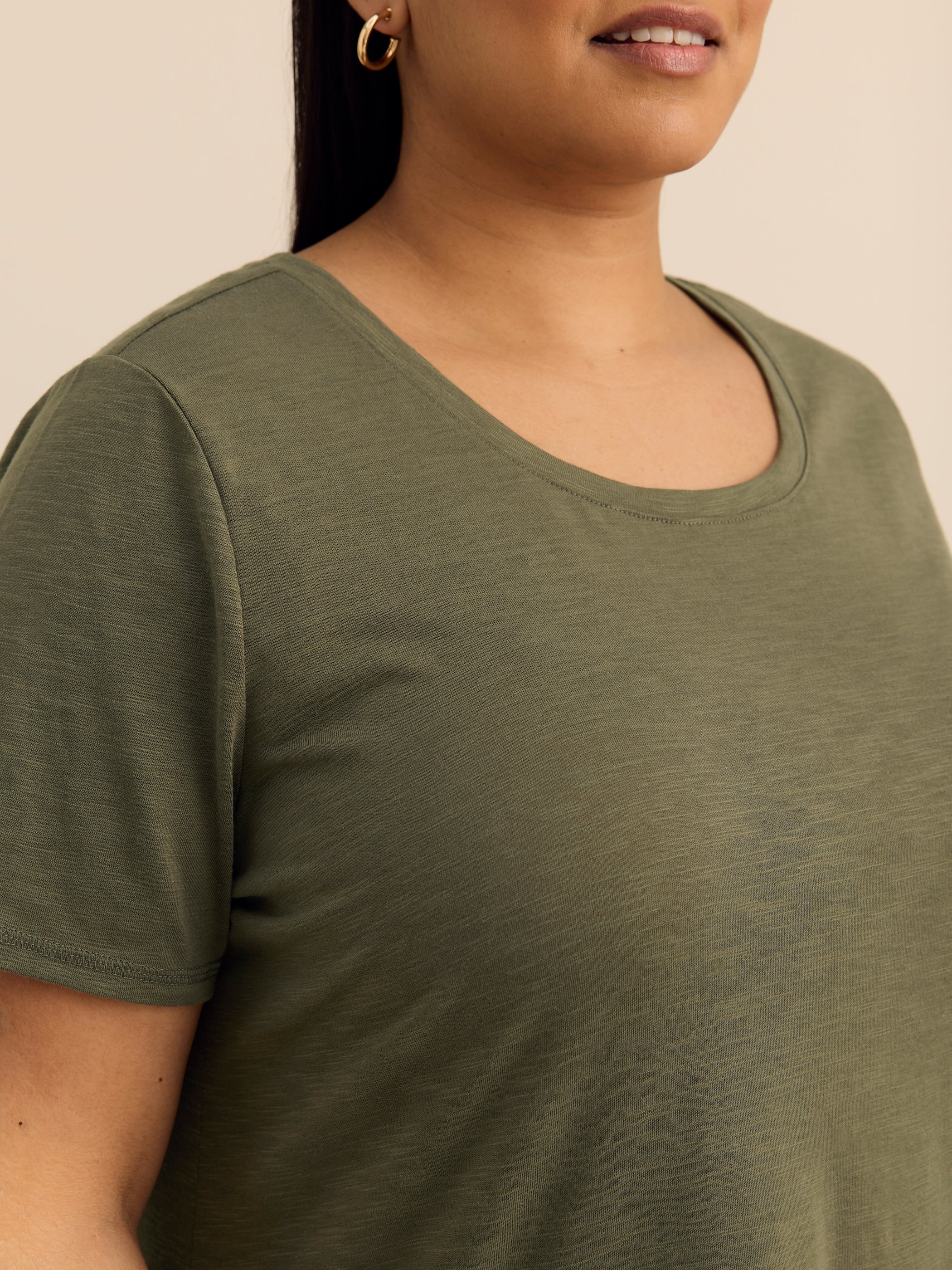 Curvy-Fit Short-Sleeve Crew-Neck Tee