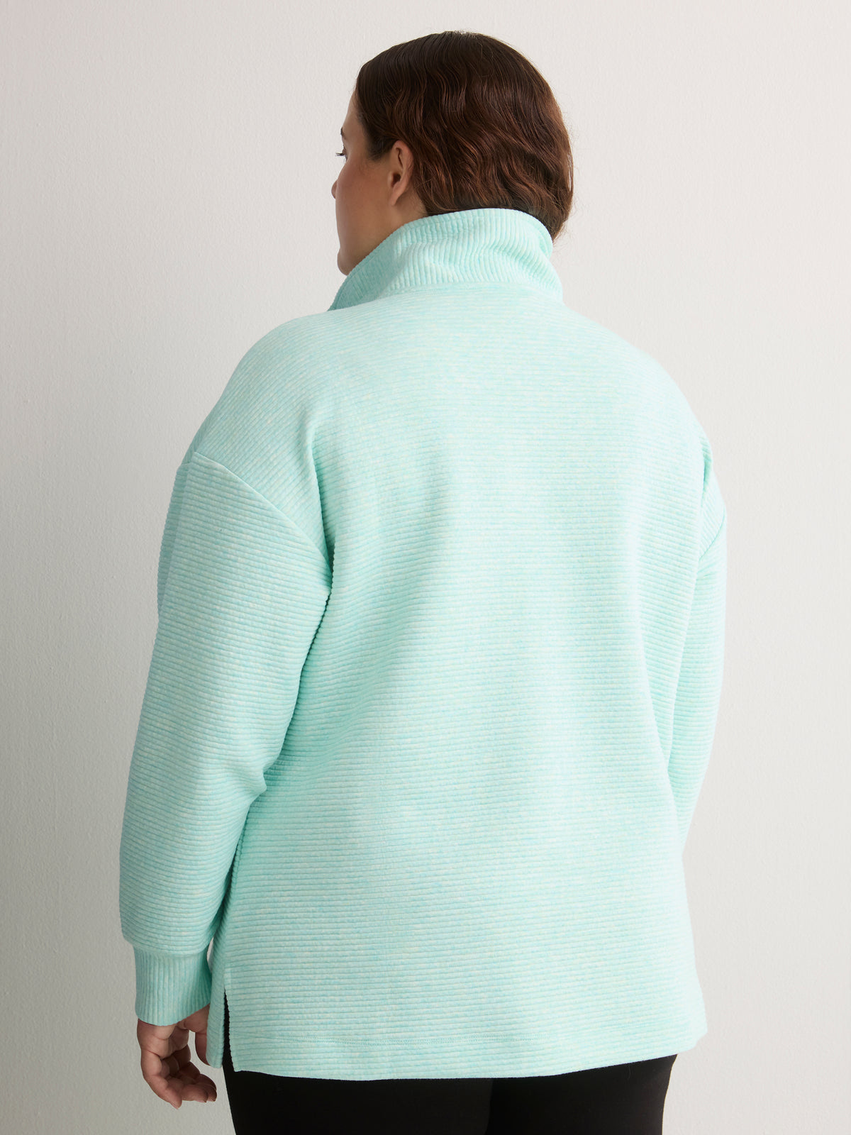Long Icy Blue Ottoman Half-Zip Sweatshirt - Active Zone
