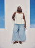 High-Rise Palazzo-Leg Pull-On Denim Pant - d/C JEANS