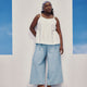 High-Rise Palazzo-Leg Pull-On Denim Pant - d/C JEANS