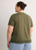 Straight-Fit Short-Sleeve Crew-Neck T-Shirt with Lace Hem