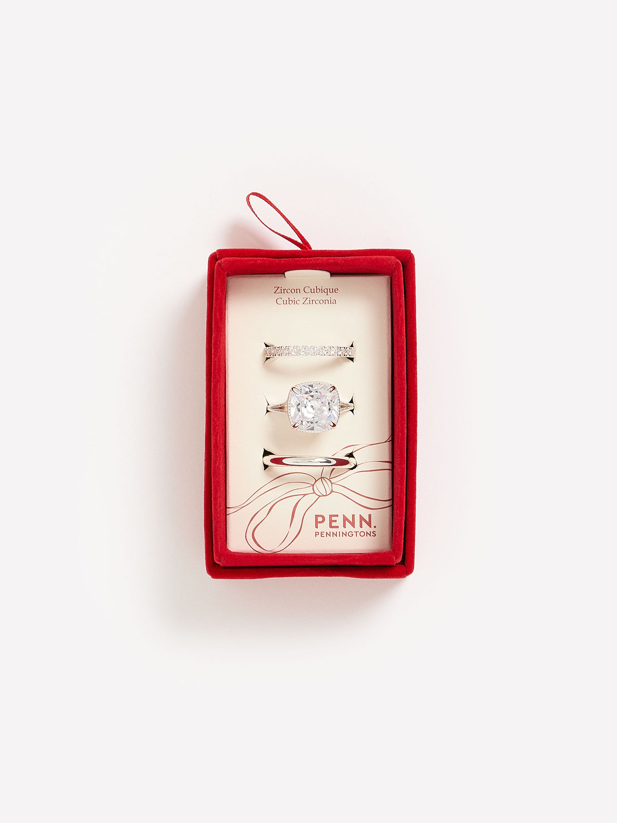 Assorted Cubic Zirconia Rings, Set of 3