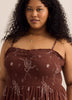 Strapless Smocked Heart Chest Maxi Dress