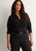 Straight-Fit Lace Polo Top