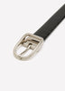 Reversible Faux Leather Denim Belt with D-Shaped Buckle