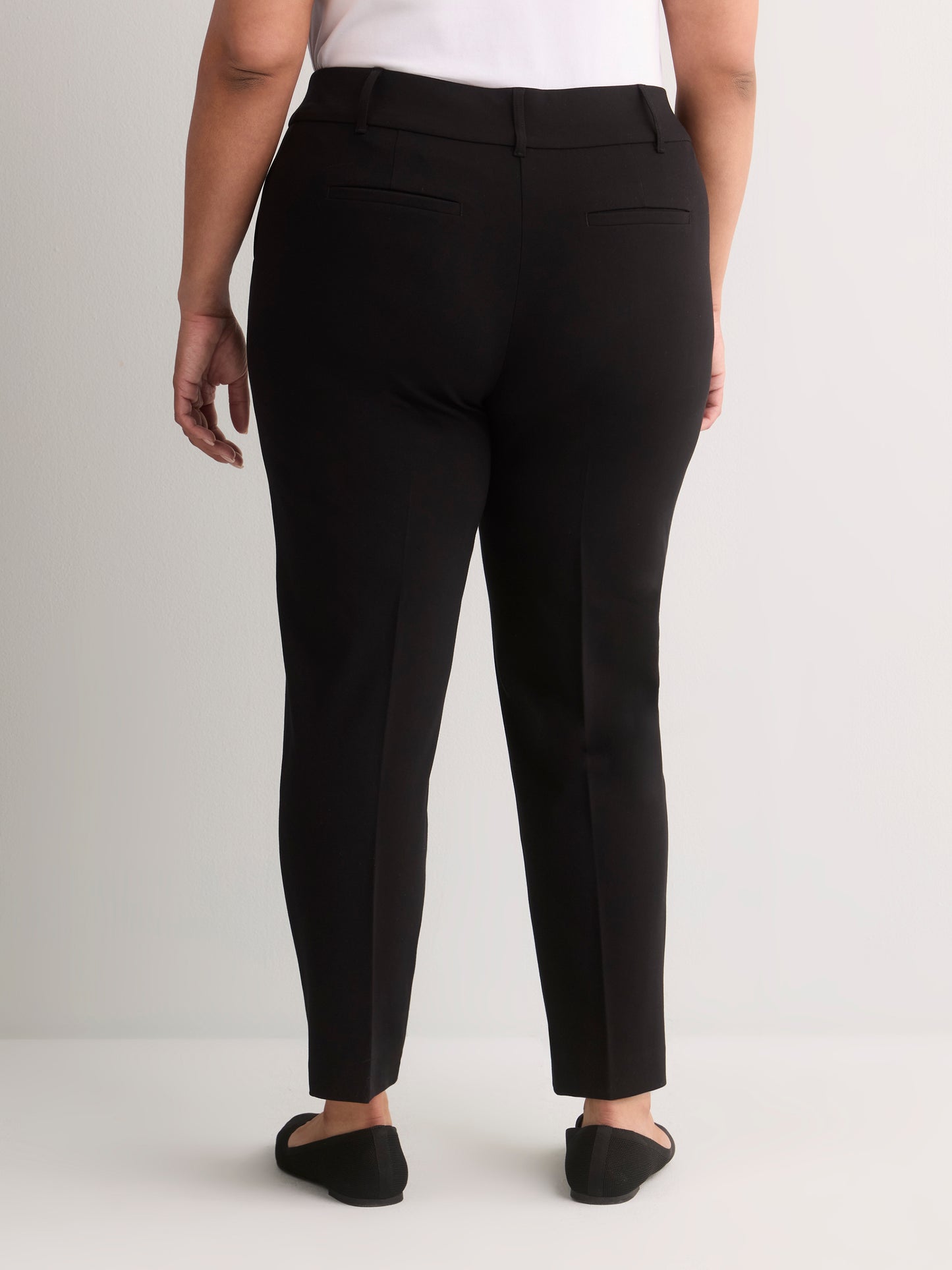 Black Slim-Leg Savvy Pull-On Pant