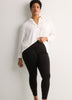 Responsible, Black Fashion Legging with Keyhole and Charm at Hem