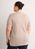 Boyfriend-Fit V-Neck Tee with Slits