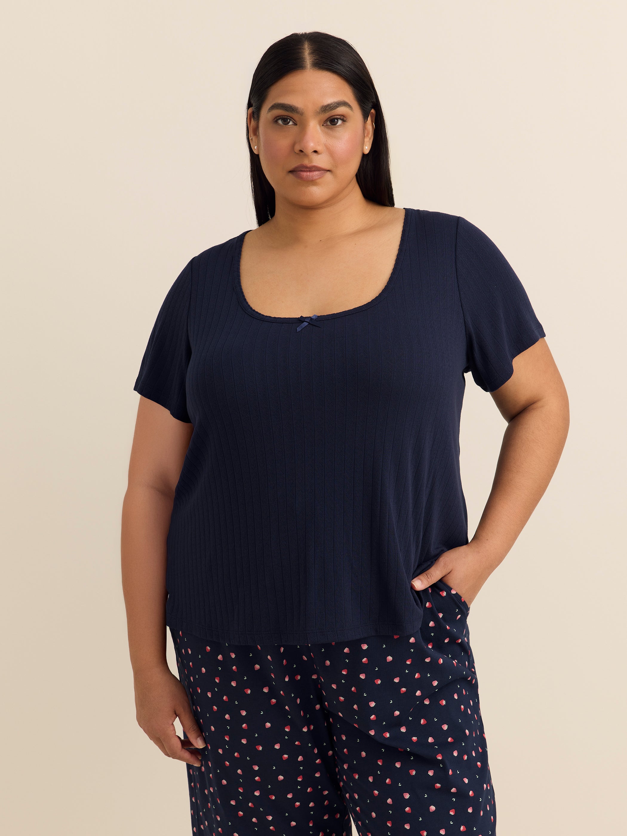 Pointelle Short-Sleeve Pyjama Top - ti Voglio