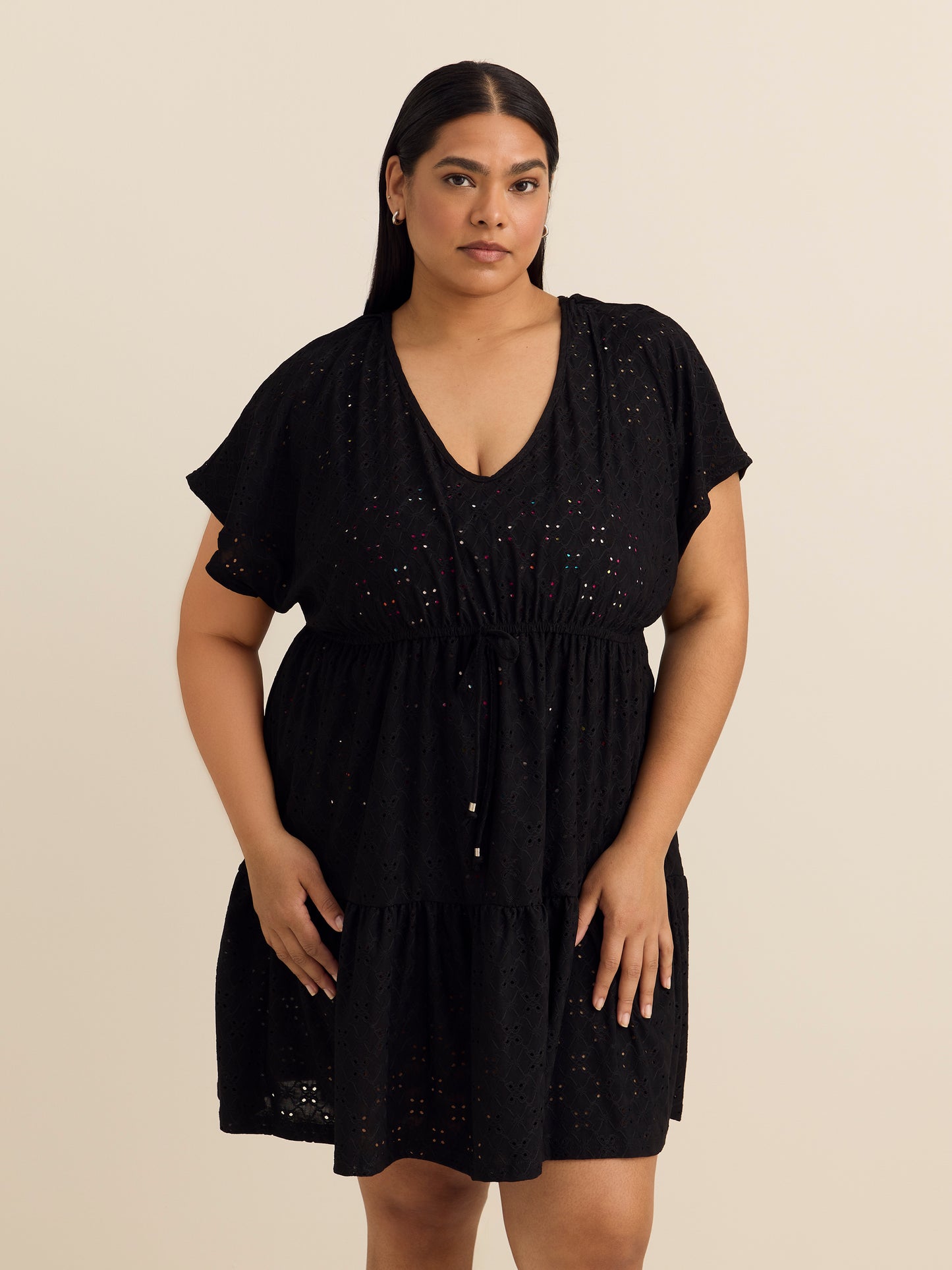 slim fit dress slacks Cover Me Plus Size Fit & Flare Eyelet Cover-Up Dress Women – Penningtons