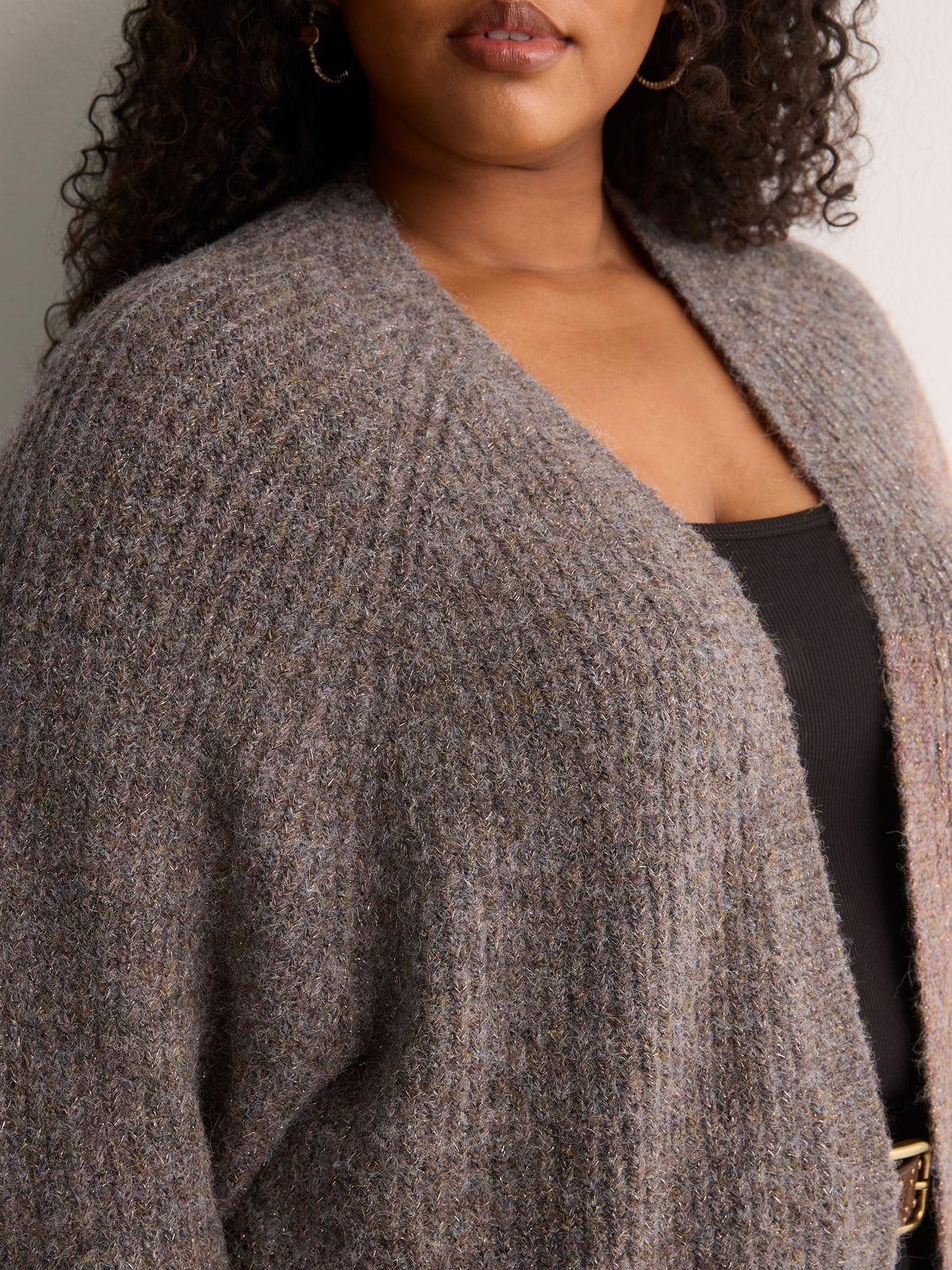 Black Heather Cocoon Sweater Cardigan
