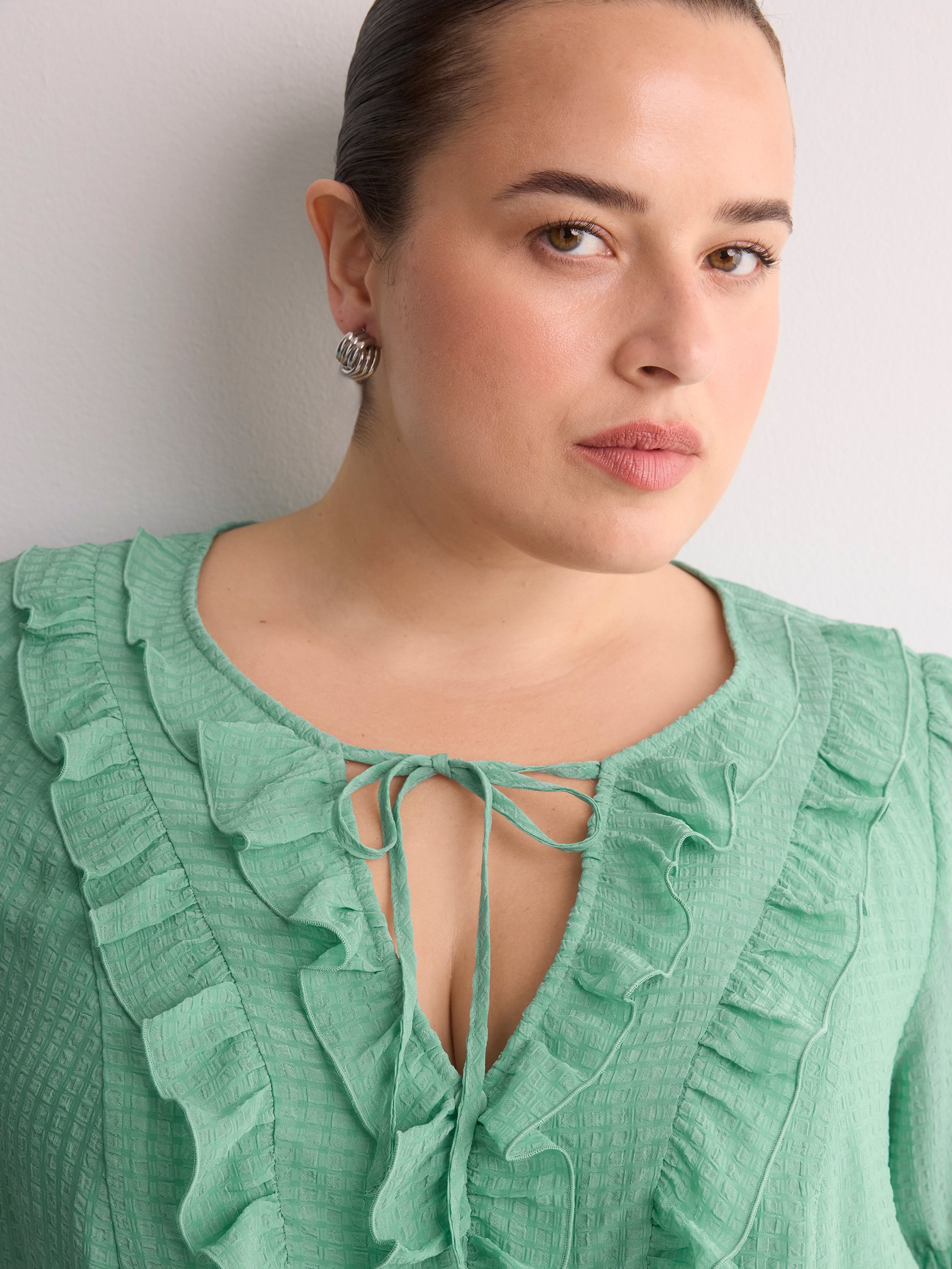 Chiffon Ruffled A-Line Blouse