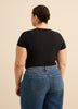 Cheeky Black Knit Short-Sleeve Bodysuit - ti Voglio