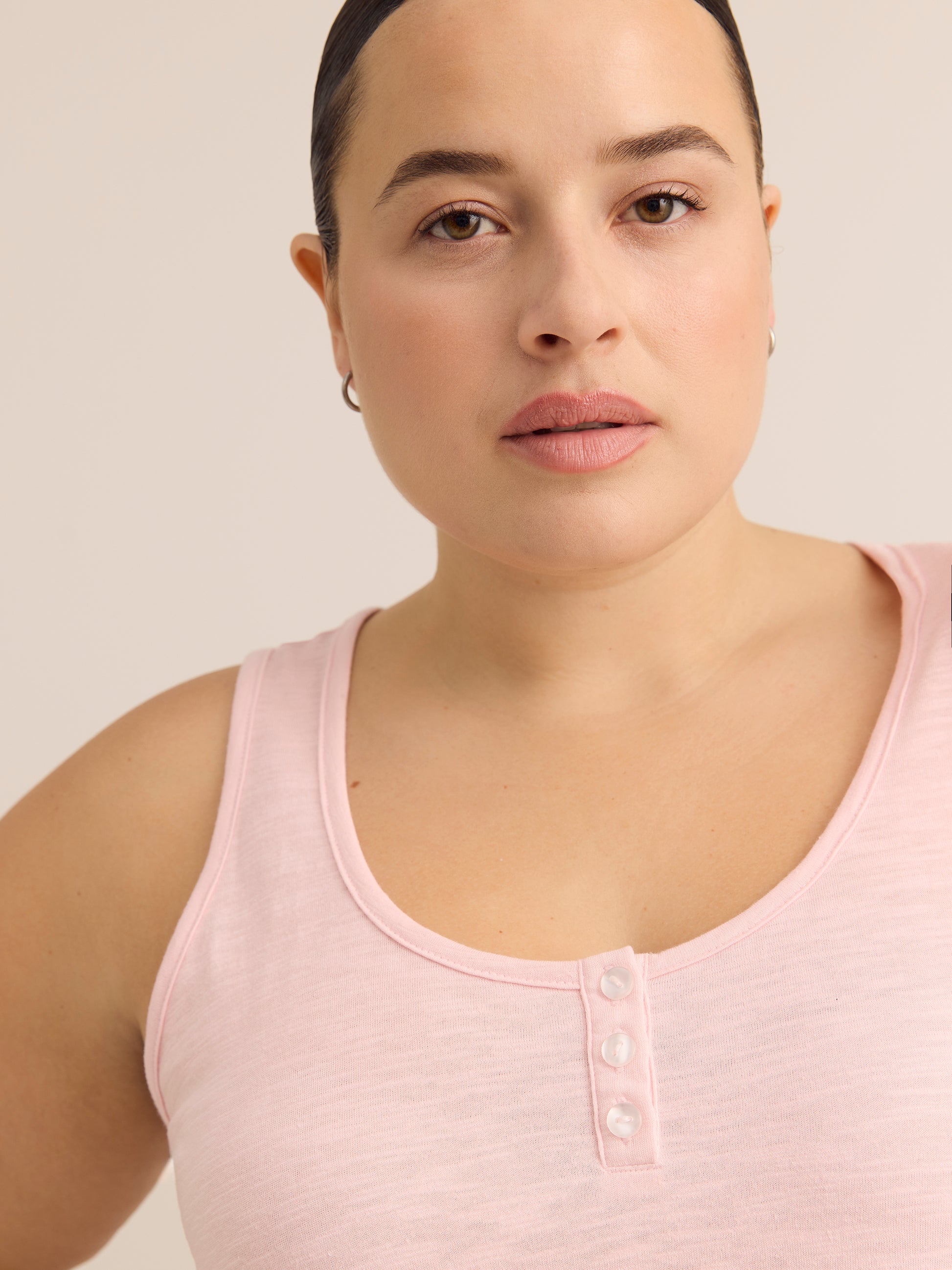 Straight Henley Tank Top