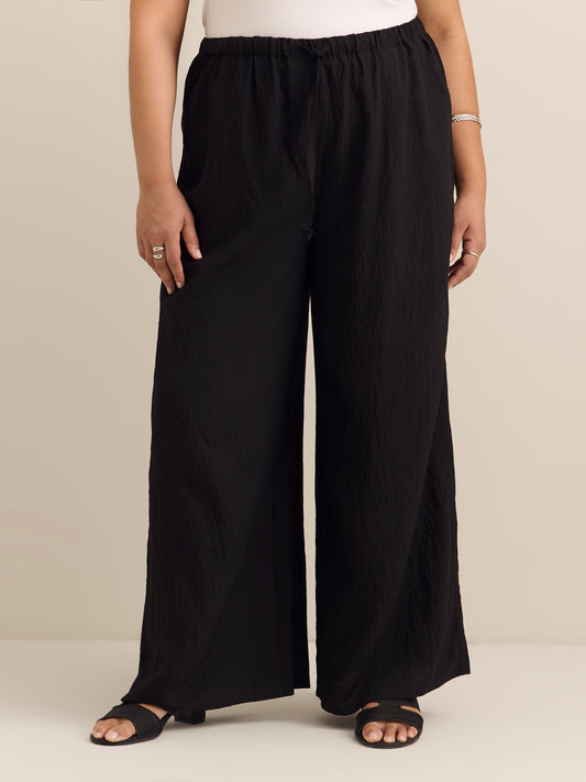 Palazzo-Leg Pant with Elastic Waistband