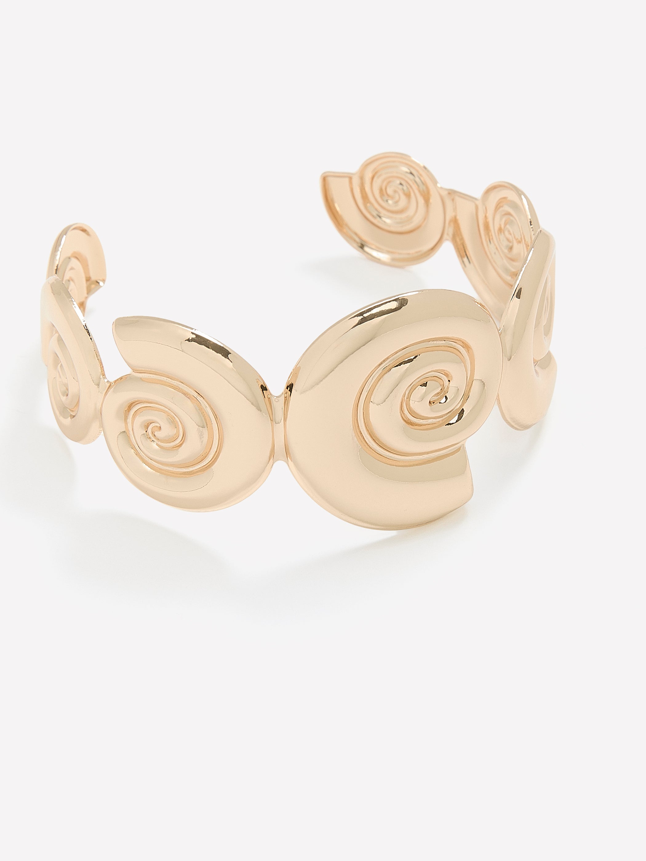 Golden Nautilus Shell-Shaped Cuff Bracelet