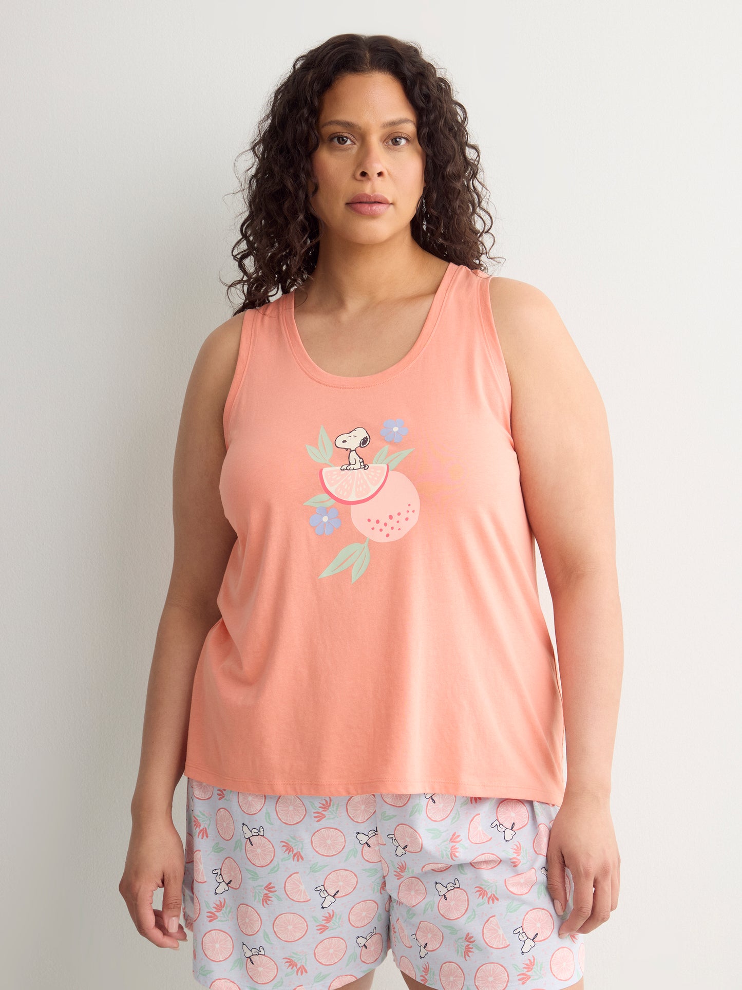 Coral Snoopy Pyjama Tank Top - ti Voglio