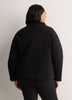 Black Quilted Straight-Fit Knit Jacket - Active Zone