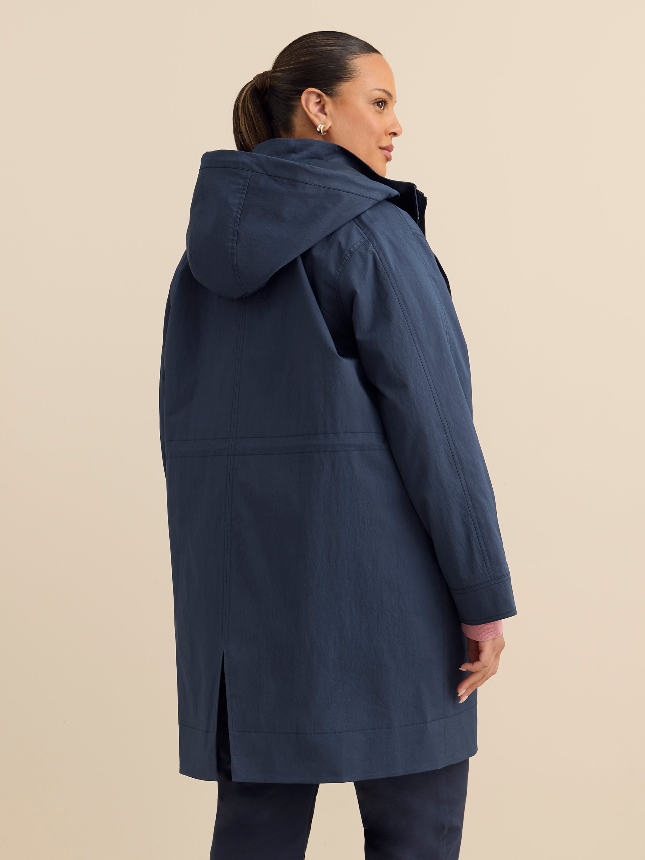 Manteau imperméable froissé long