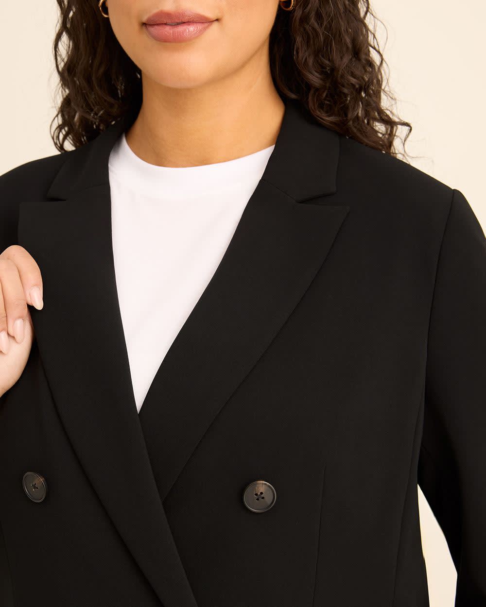 Black Double-Breasted City Blazer