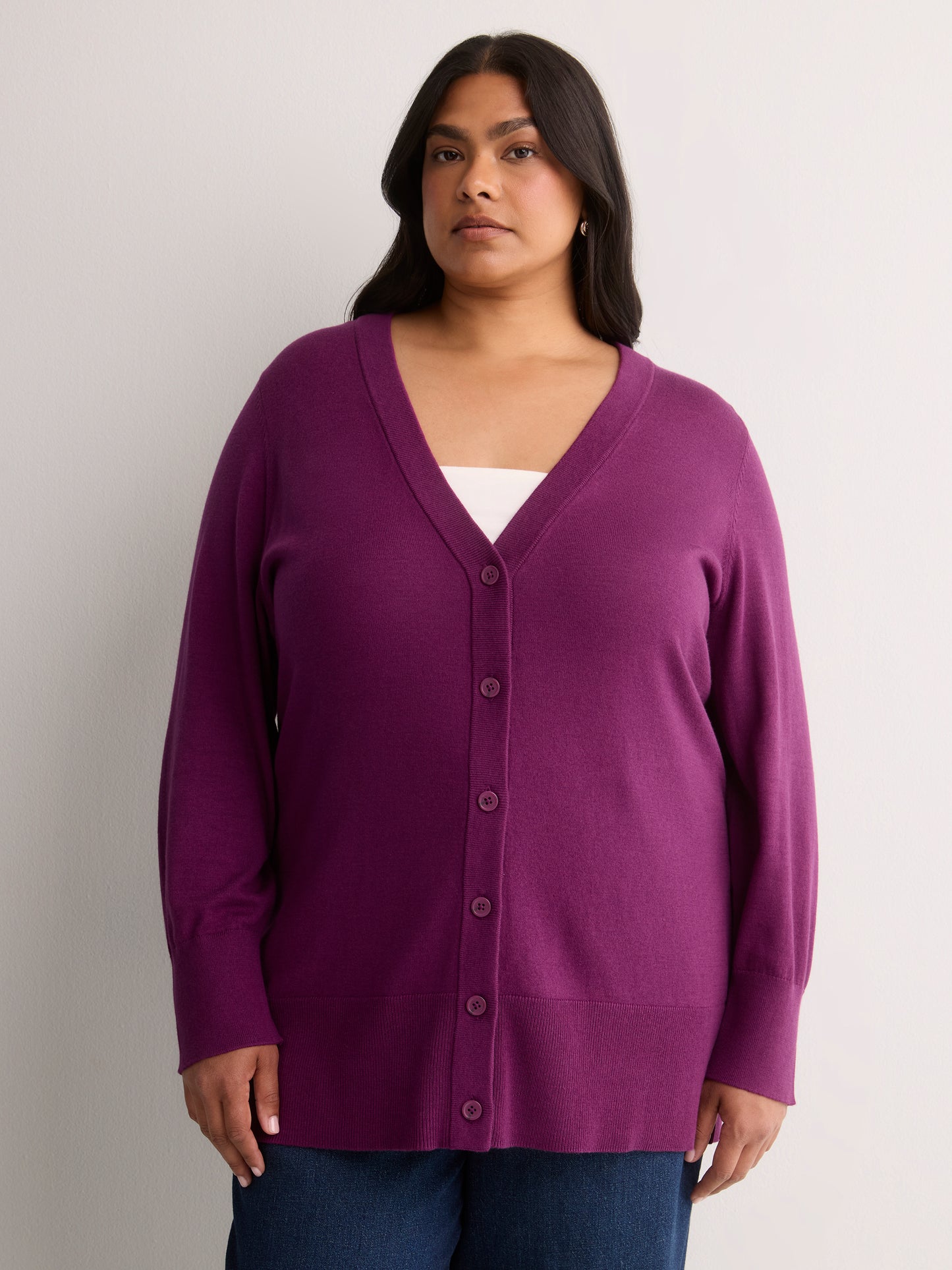 Responsible, Dark Cotton-Blend Tunic Cardigan