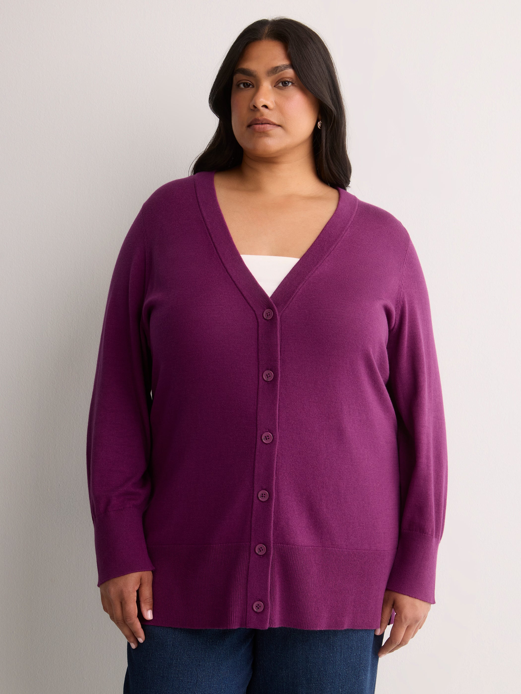 Responsible, Dark Cotton-Blend Tunic Cardigan