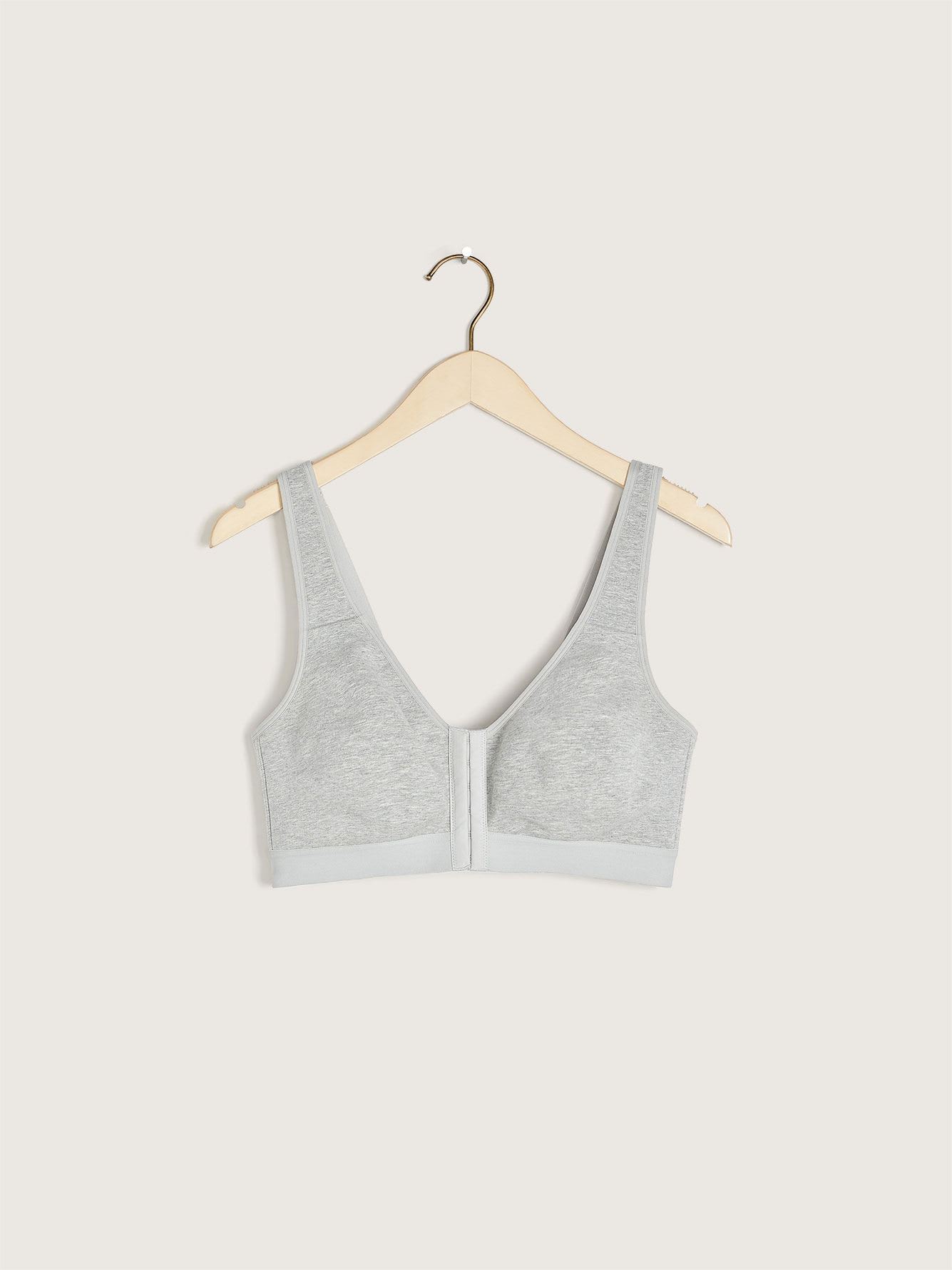 Front Closure Wireless Heather Cotton Bra - tiVOGLIO