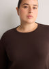 Fitted Long-Sleeve Rib Knit Tee