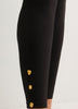 Responsible, Black Fashion Legging with Keyhole and Charm at Hem