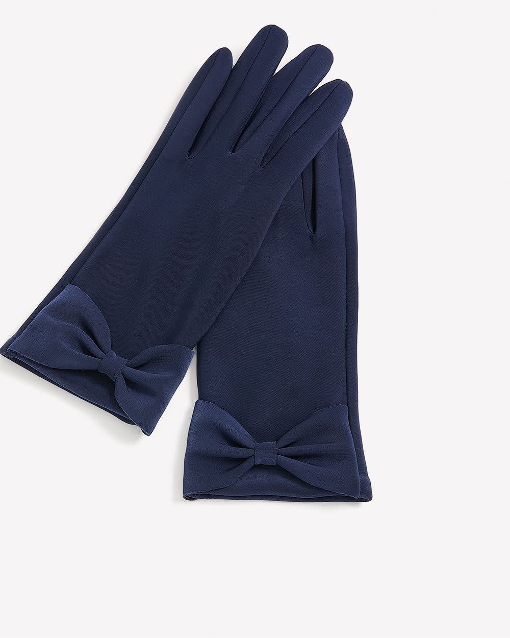 Gants habillés en tricot avec boucle au poignet