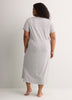 Heather Gray Moon-Print Short-Sleeve Long Sleepshirt - tiVOGLIO