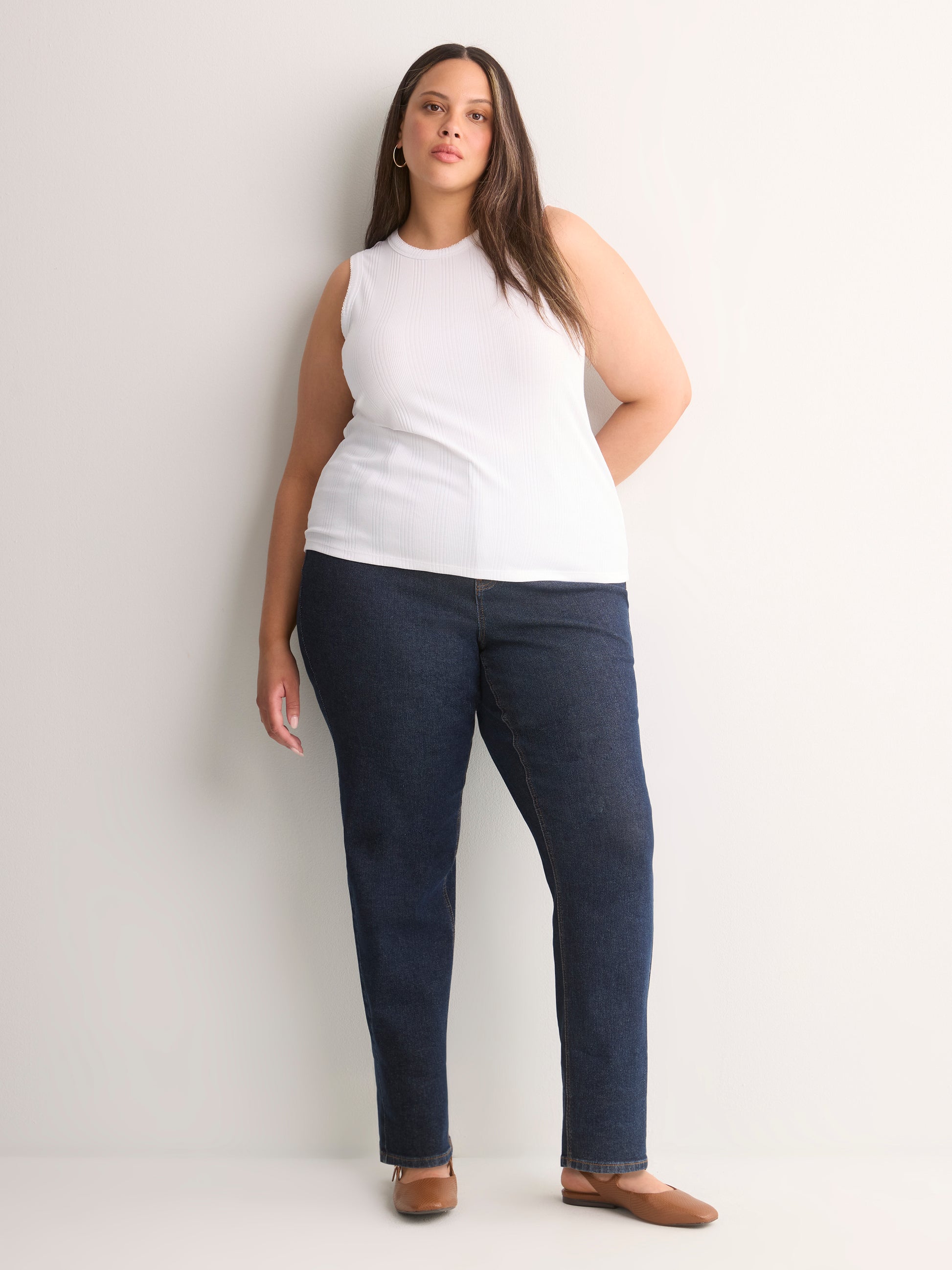 Ribbed Knit Fitted Tank Top