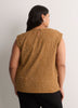 Responsible, Straight Extended-Sleeve Silky Blouse with Decorative Buttons