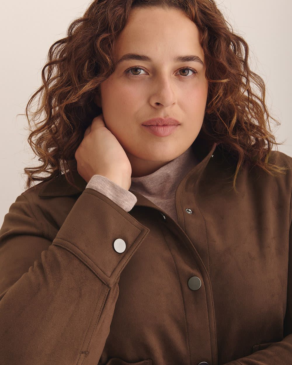 Veste marron en faux suède