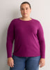 Fitted Long-Sleeve Rib Knit Tee