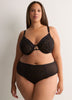 Sexy Black High-Cut Brief with Cheetah Embroidery - Déesse Collection