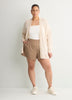Brown Pinstripe Stretch Pull-On Short - Active Zone