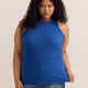 Fitted Halter-Neck Rib Knit Tank Top