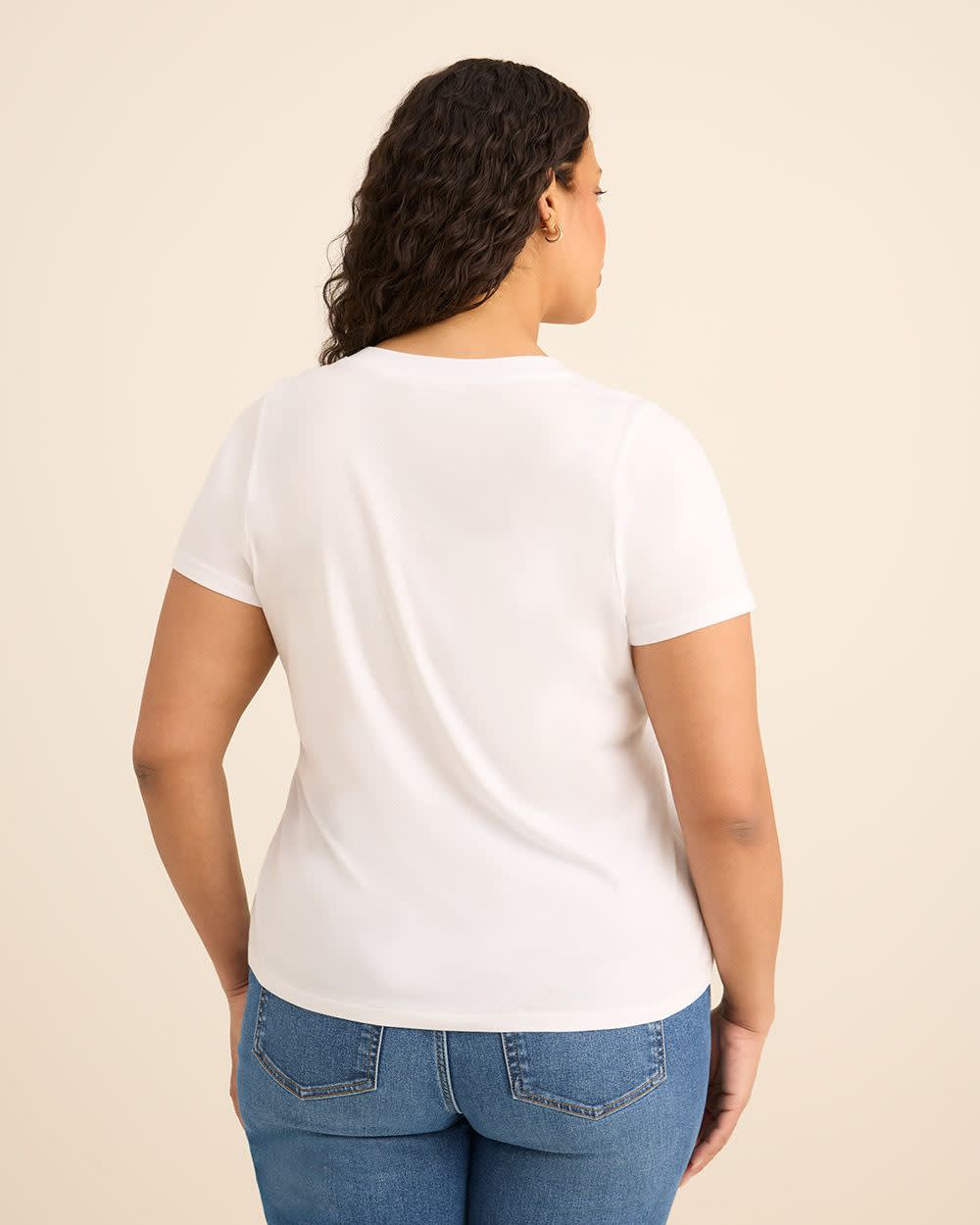 Crewneck Short-Sleeve Knit Top