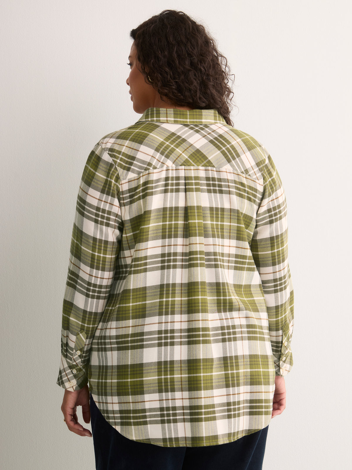 Plaid Flannel Buttoned-Down Tunic Shirt