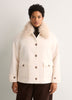 Bouclé Coat with Removable Faux-Fur Collar
