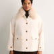 Bouclé Coat with Removable Faux-Fur Collar