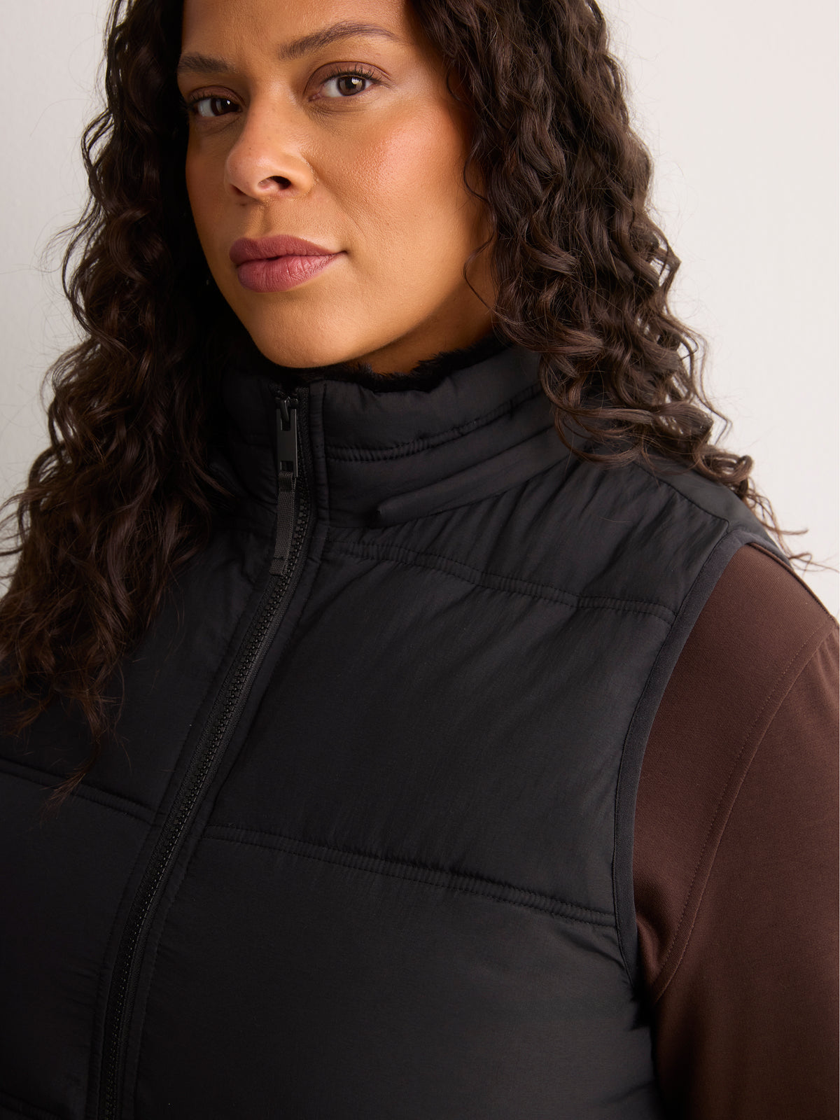 Long Hooded Faux-Fur Lined Vest