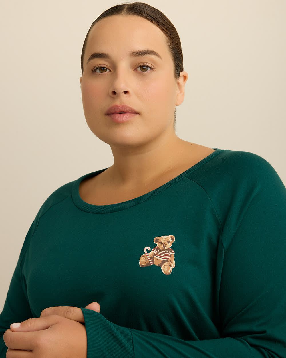 Teddy Bear Print Knit Tunic Top and Legging Pyjama Set - ti Voglio