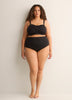 Black High-Waist Basic Swim Brief