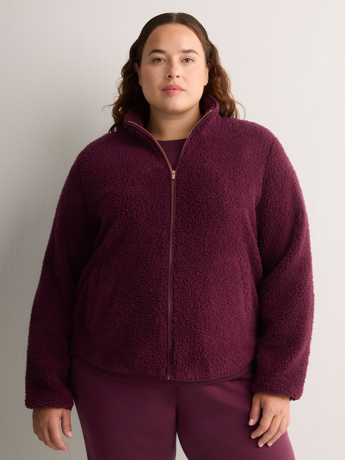 Mock-Neck Zip Sherpa Jacket - Skechers
