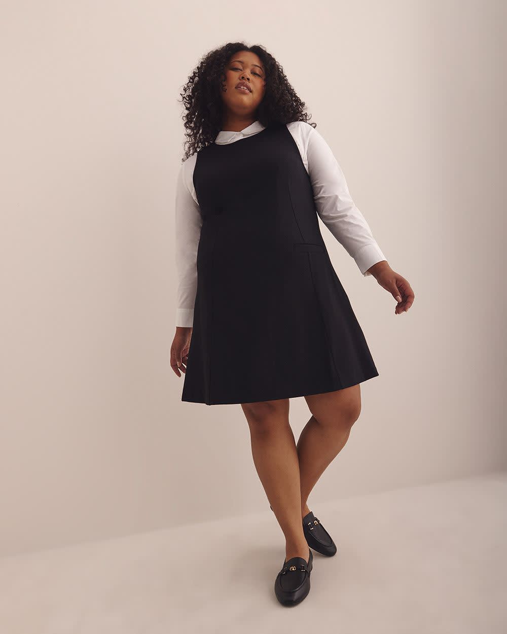 Black Sleeveless Ponte de Roma Dress