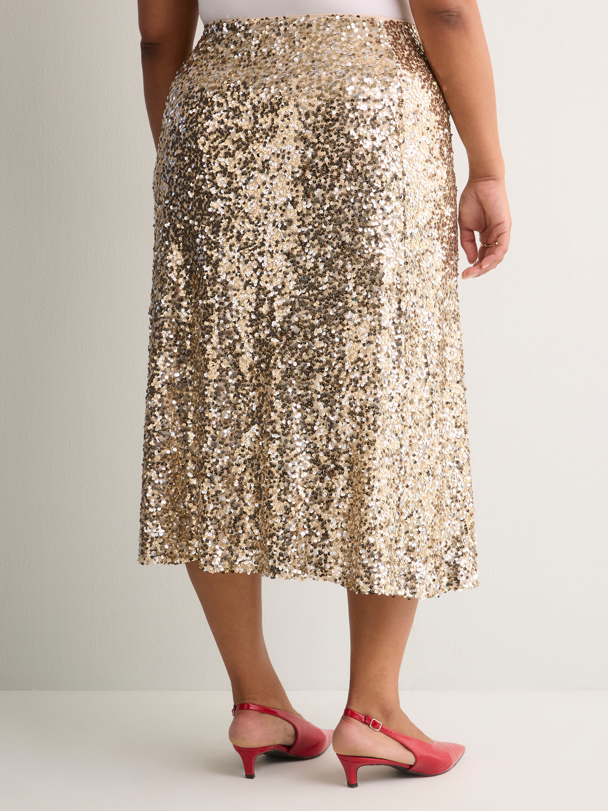 Sequin Maxi Column Skirt